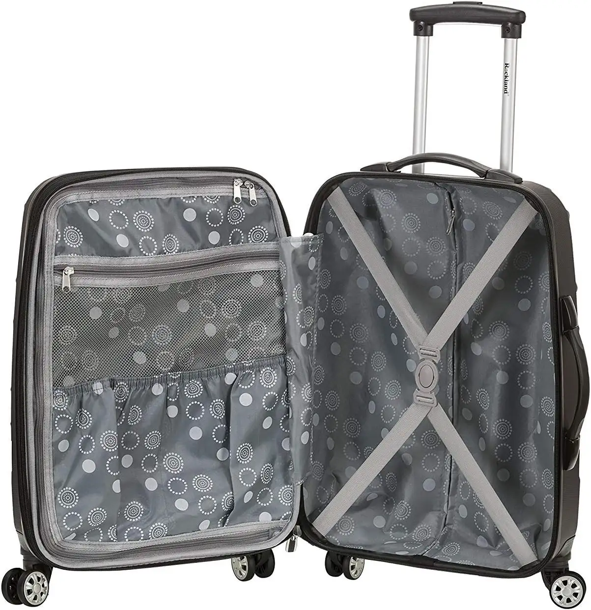 Rockland Melbourne Hardside Expandable Spinner Wheel Luggage, Black, Carry-On 20-Inch - 71a36gm3NHL._AC_SL1500_